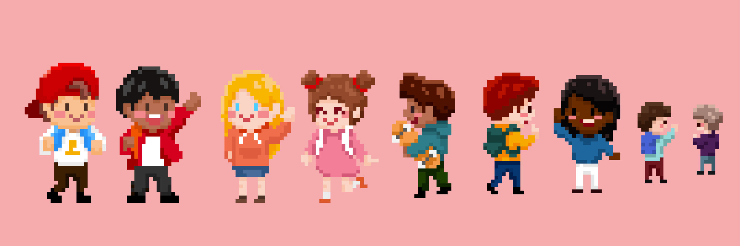 diverse pixelfiguren aus spielen