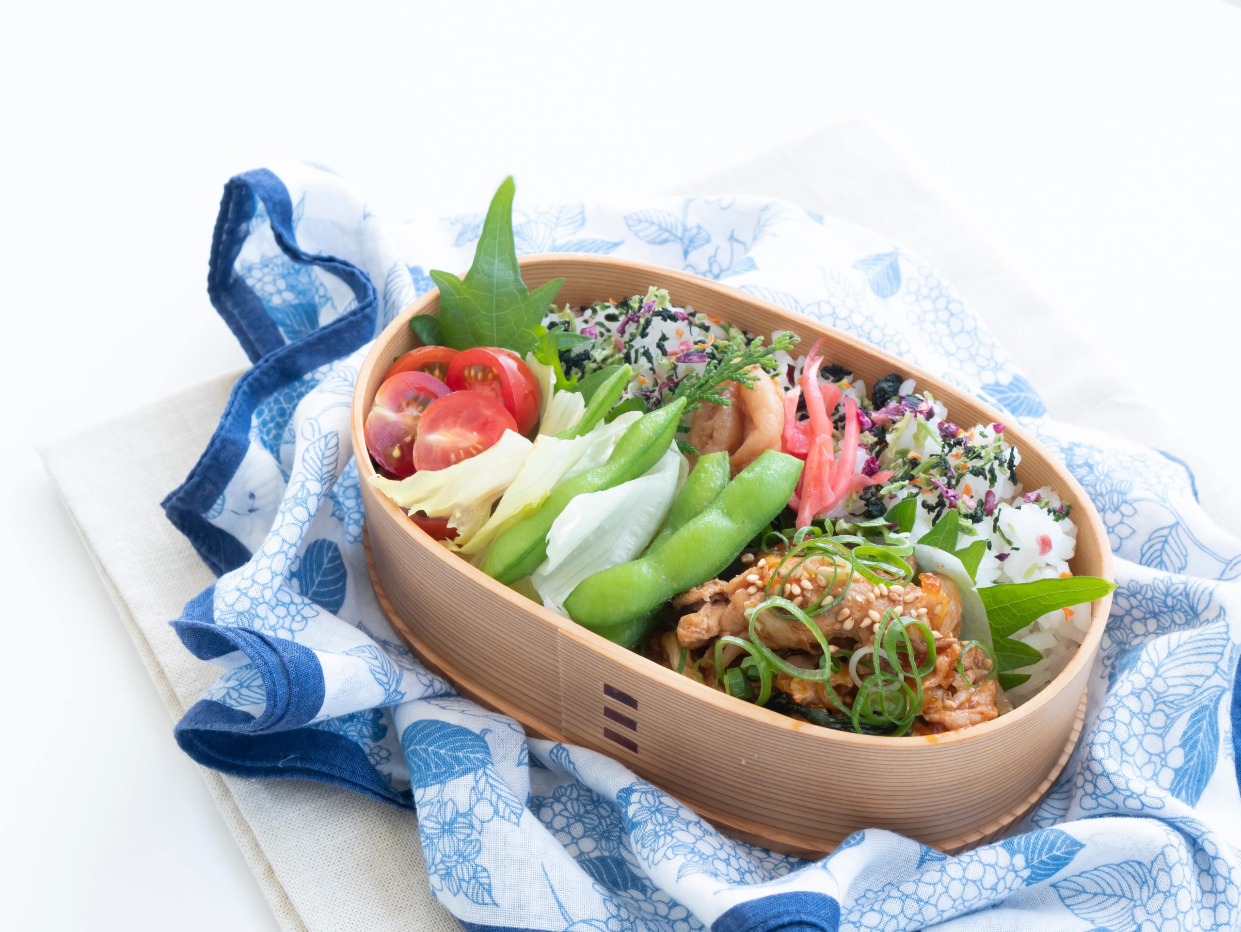 bento von oben fotografiert, typisches mittagessen in japan