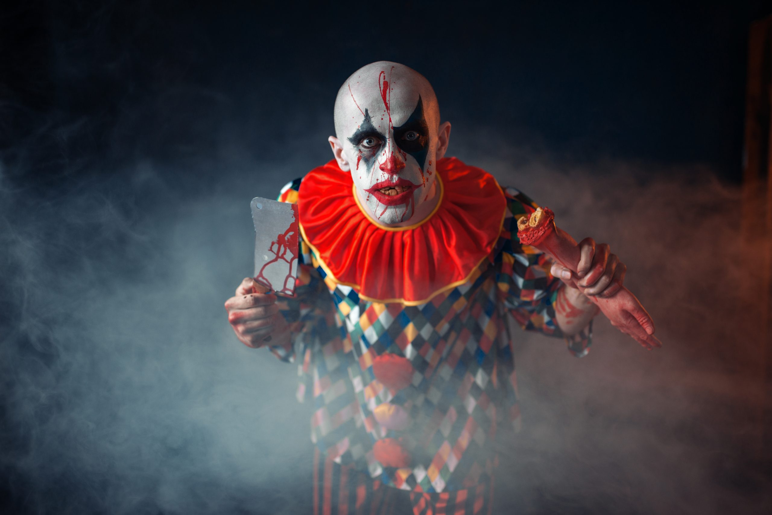 gruseliges clowns kostüm zu halloween