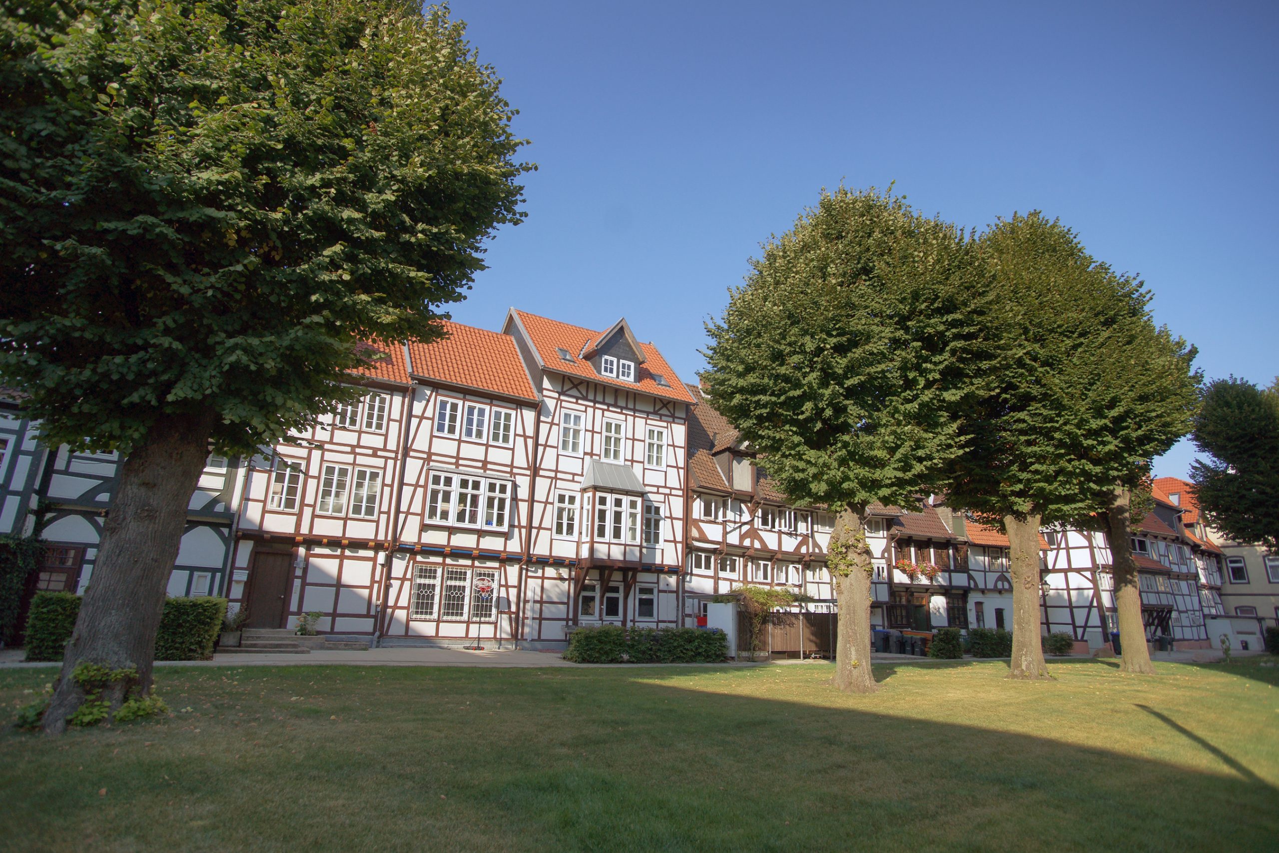 Rückansicht-Fachwerkhäuser-Mittelstraße in Lemgo