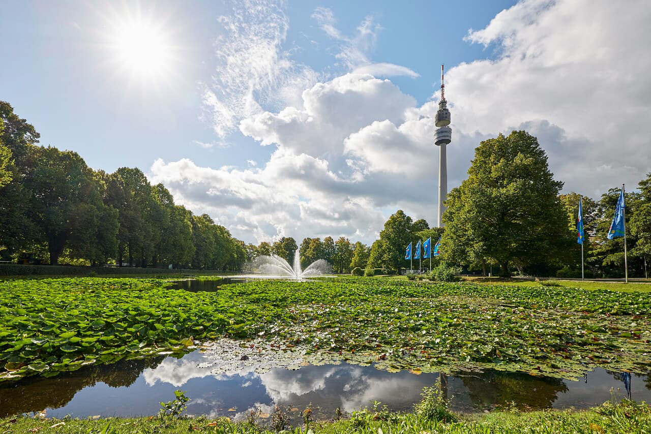 Der Dortmunder Florianturm im Westfalenpark