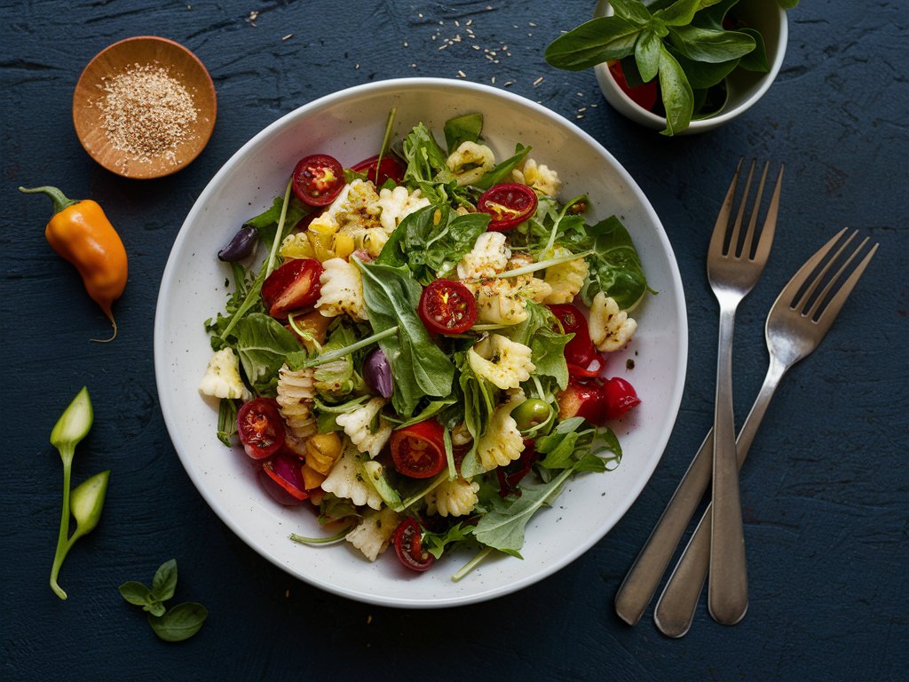 Eine Schüssel Nudelsalat