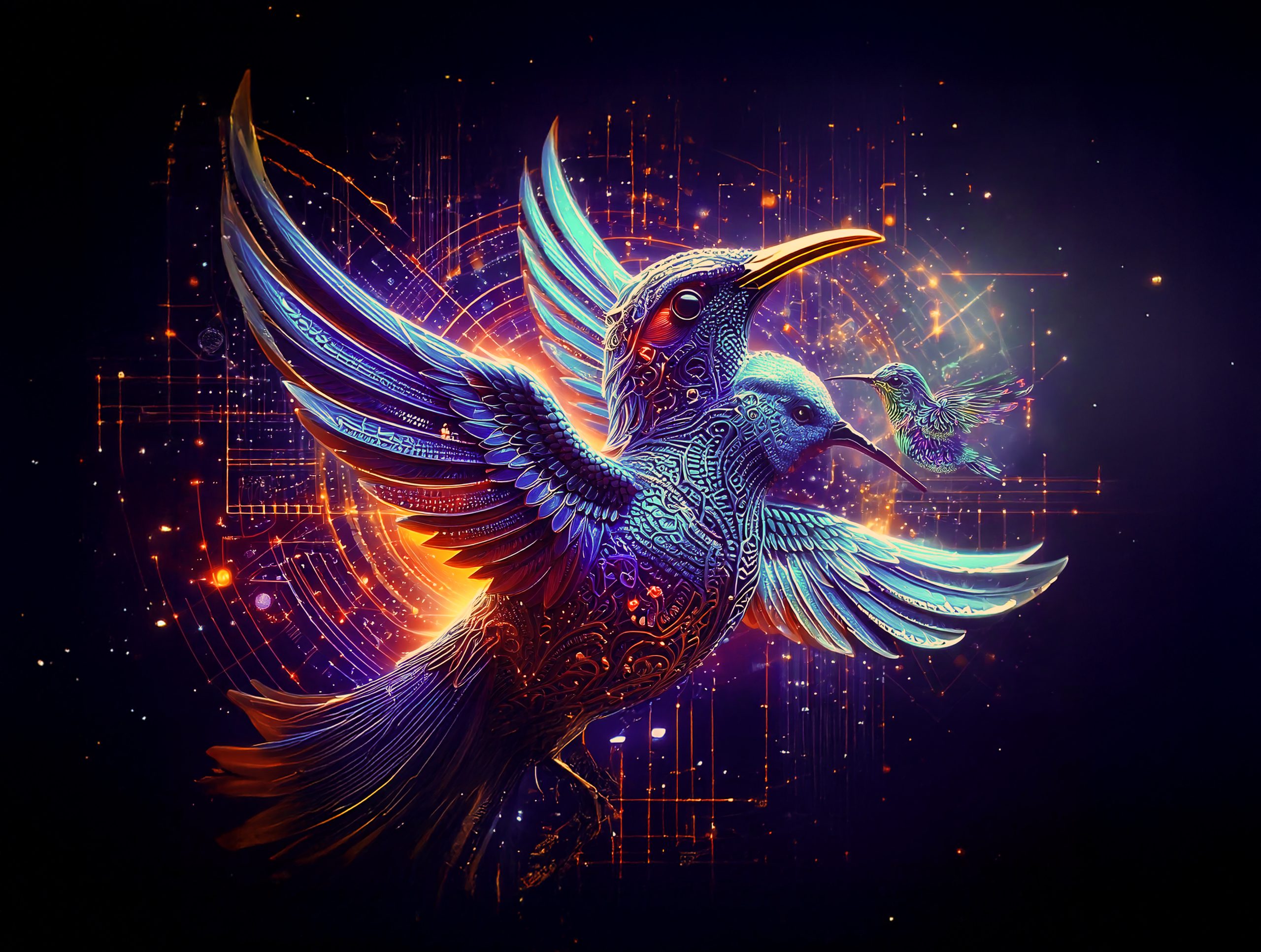 titelbild best of 2024 artikel ein fliegender lila kolibri